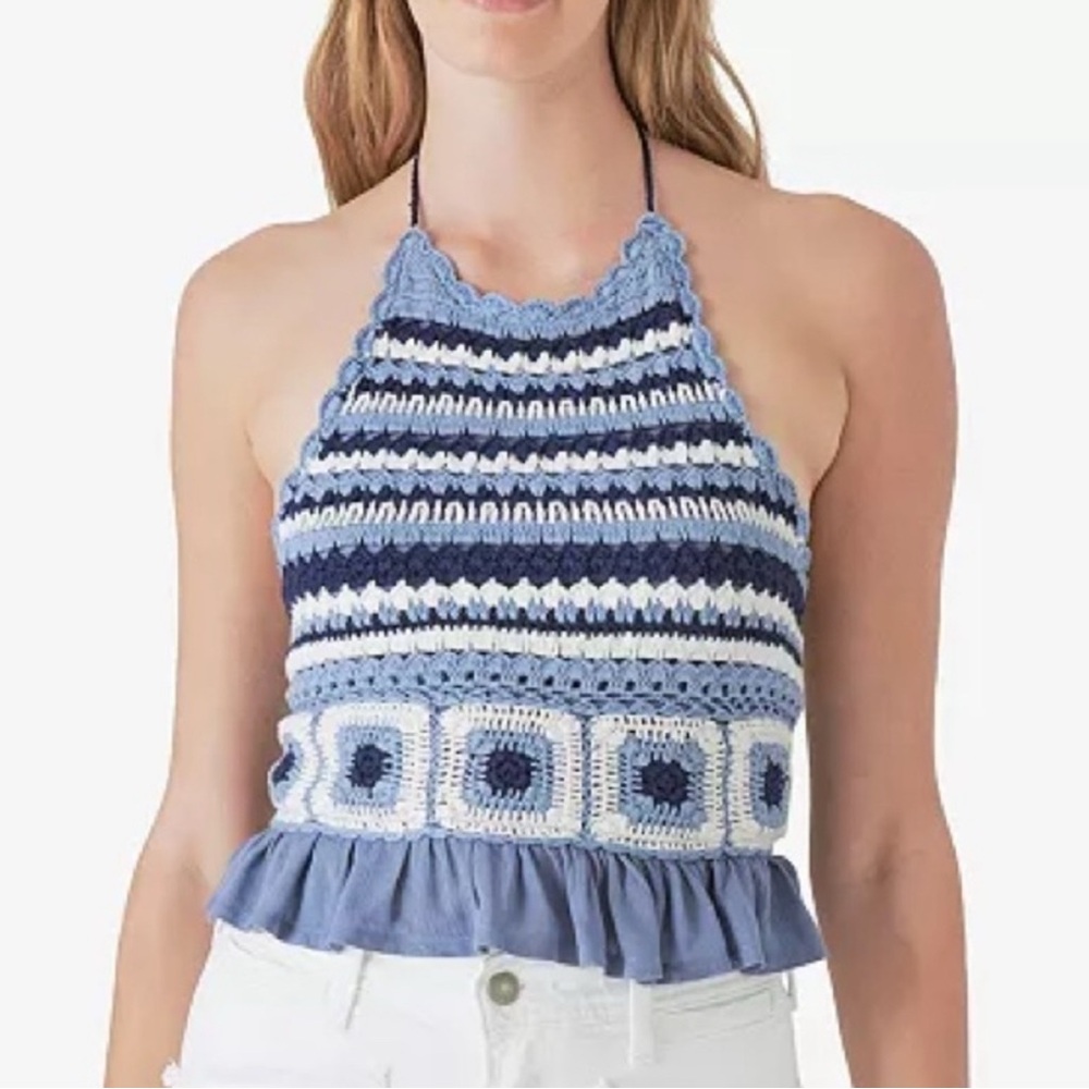 lucky brand crocheted halter top